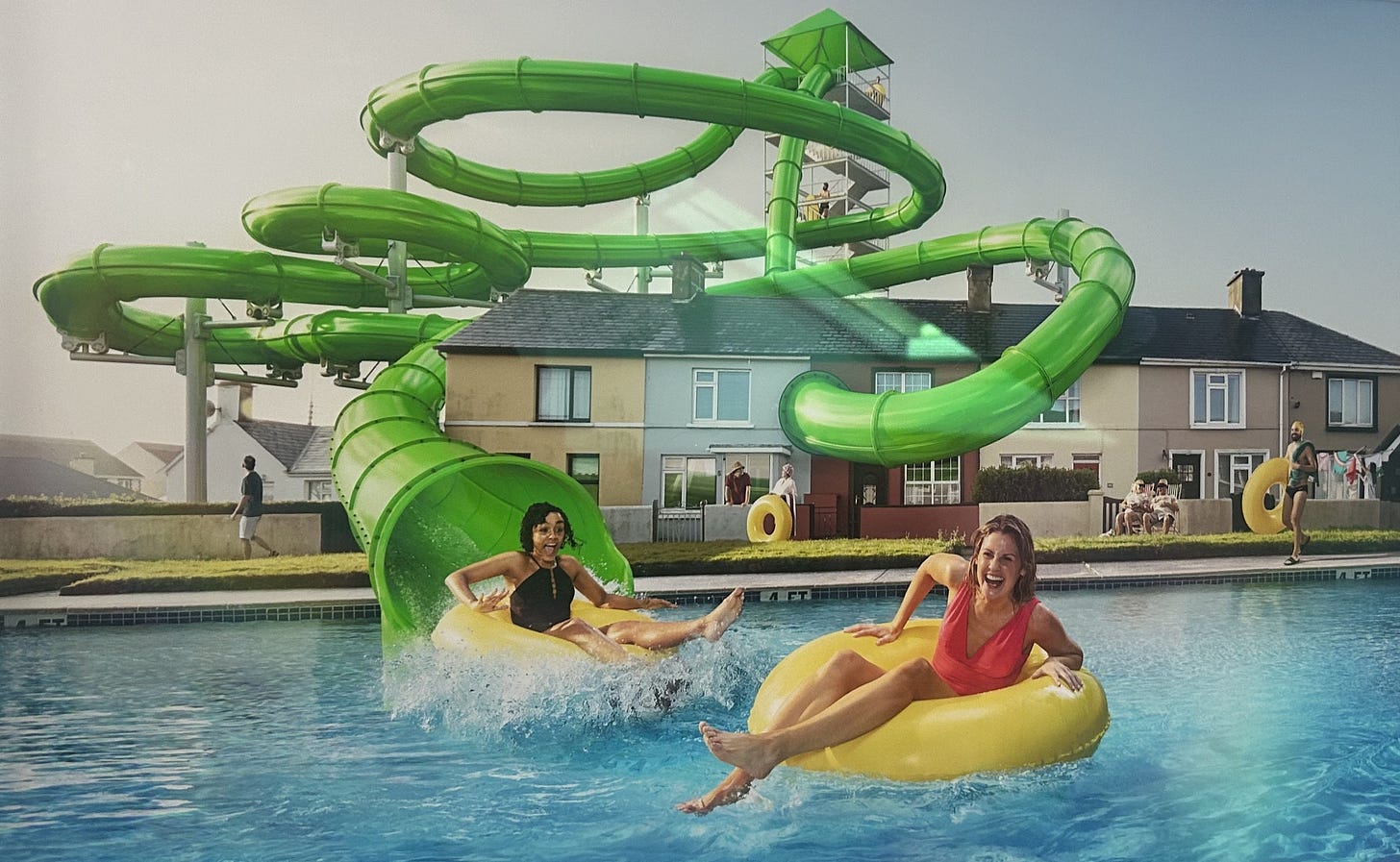 The National Lottery waterslide image shown in research with no branding