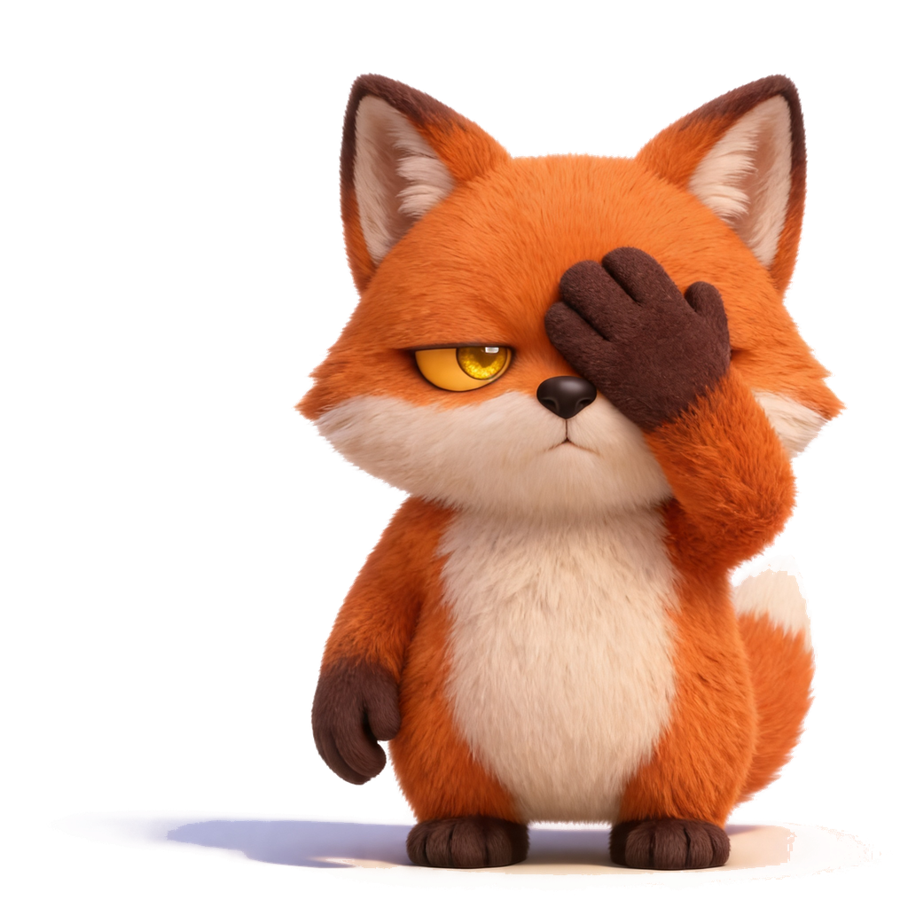The grumpy fox with his paw over his face